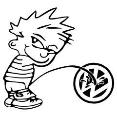 Boy Peeing On VW Sticker (image for) Boy Peeing On VW Sticker