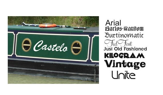 Canal Barge Boat Yacht Vinyl Name Sign Decals (image for) Canal Barge Boat Yacht Vinyl Name Sign Decals