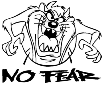 Taz No Fear Sticker (image for) Taz No Fear Sticker